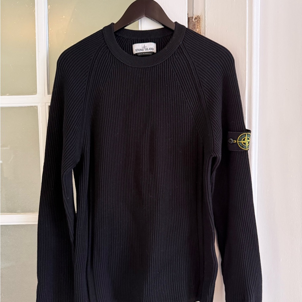 Stone Island Men's Black Crewneck Sweater